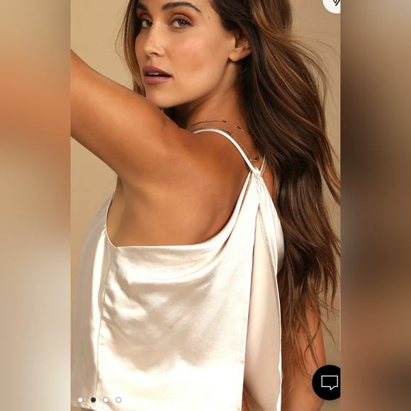 Lulus Hold on to love beige satin cami tank top - Picture 3 of 4